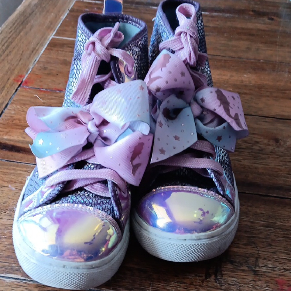 Jojo Siwa Kids Iridescent High-Top Sneakers with Bows